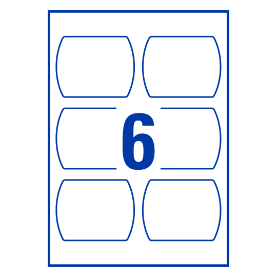 6 stk. etiketter per ark