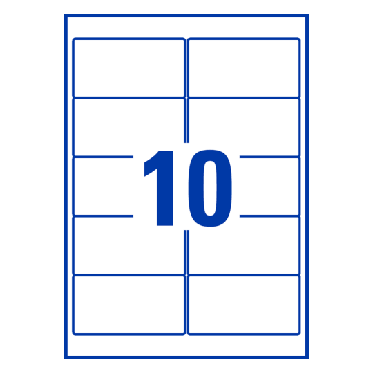 10 stk. etiketter per ark