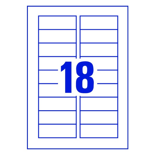 18 stk. etiketter per ark