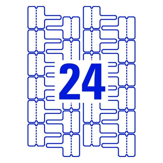 24 stk. etiketter per ark