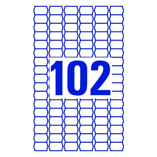 102 stk. etiketter per ark