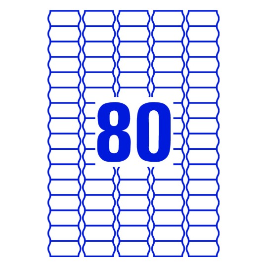 80 stk. etiketter per ark