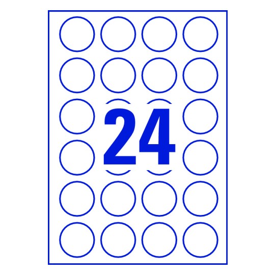 24 stk. etiketter per ark