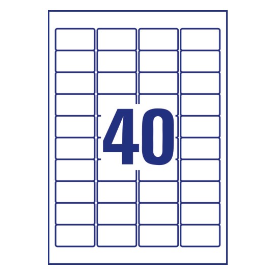 40 stk. etiketter per ark