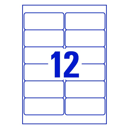 12 stk. etiketter per ark