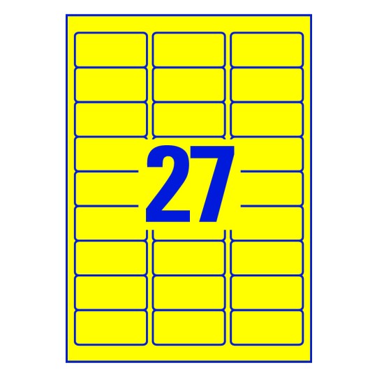 27 stk. etiketter per ark
