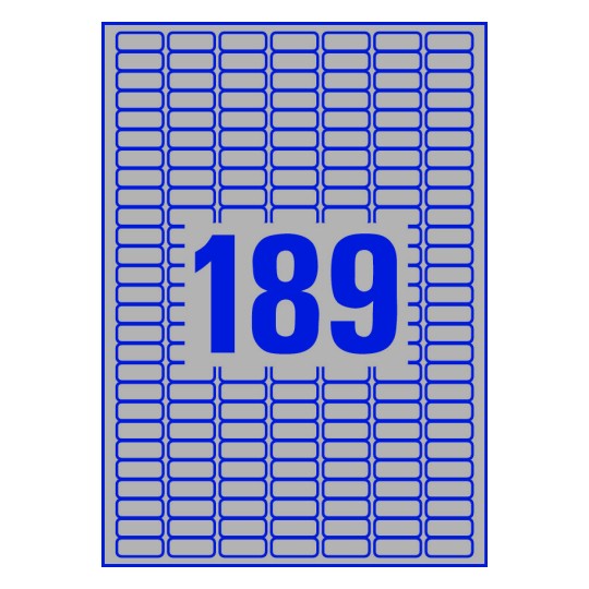189 stk. etiketter per ark