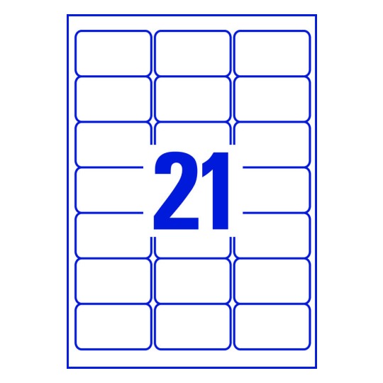21 stk. etiketter per ark