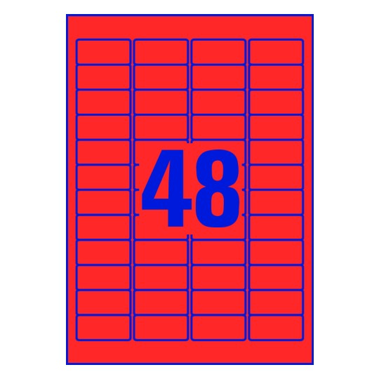 48 stk. etiketter per ark