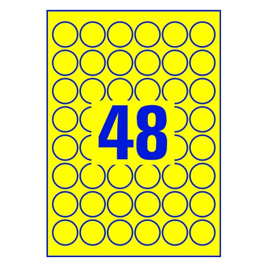 48 stk. etiketter per ark