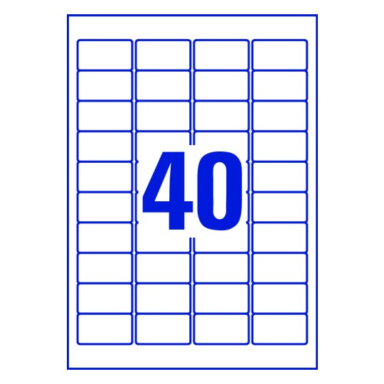 40 stk. etiketter per ark
