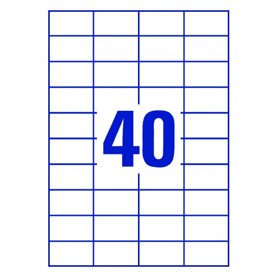 40 stk. etiketter per ark