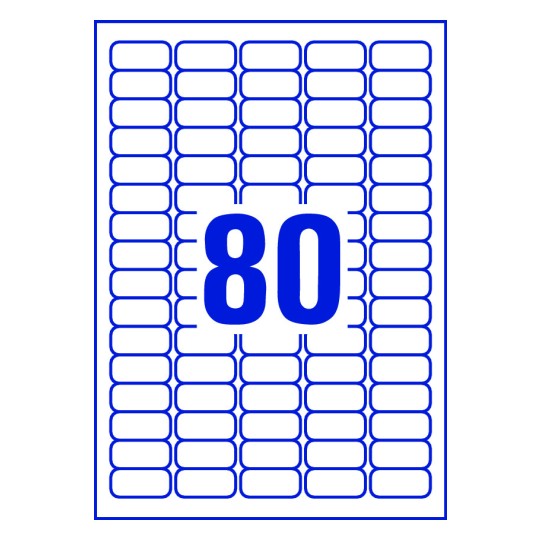 80 stk. etiketter per ark