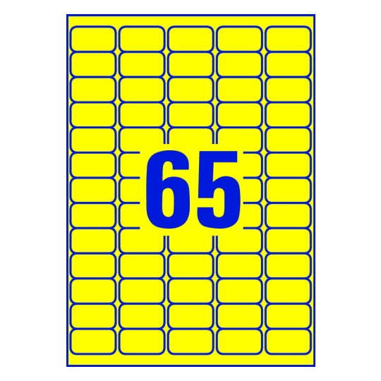 65 stk. etiketter per ark