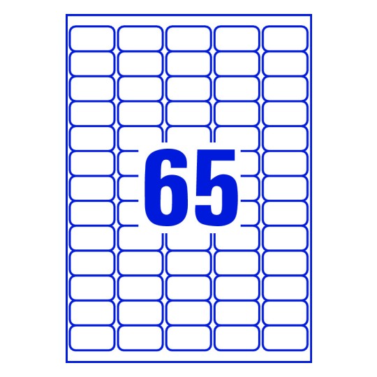 65 stk. etiketter per ark