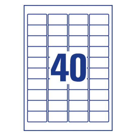40 stk. etiketter per ark