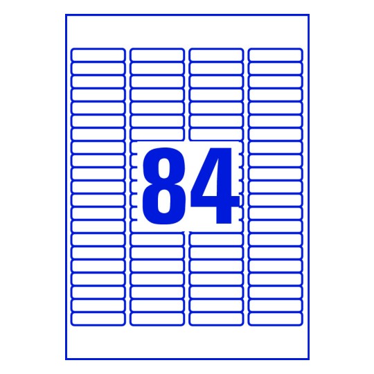 84 stk. etiketter per ark