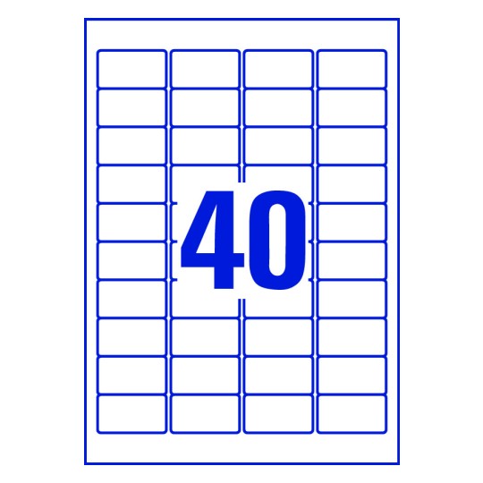 40 stk. etiketter per ark