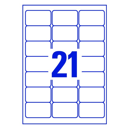 21 stk. etiketter per ark