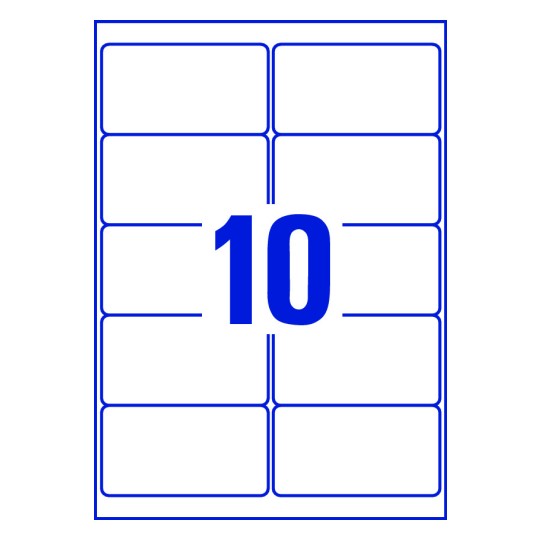 10 stk. etiketter per ark