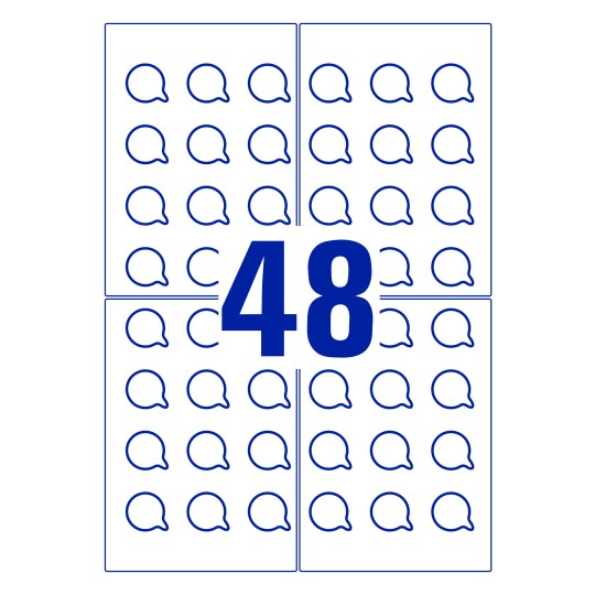 48 stk. etiketter per ark