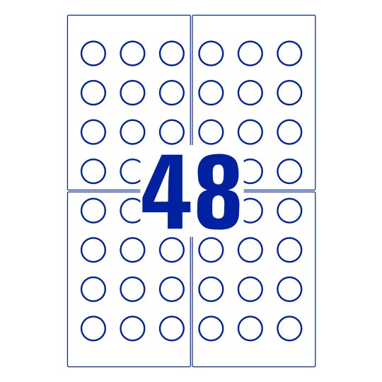 48 stk. etiketter per ark