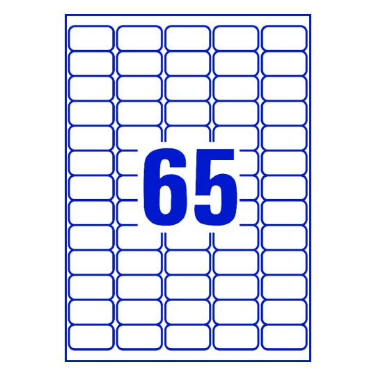 65 stk. etiketter per ark
