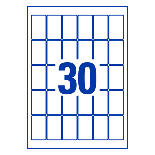 30 stk. etiketter per ark