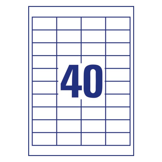 40 stk. etiketter per ark