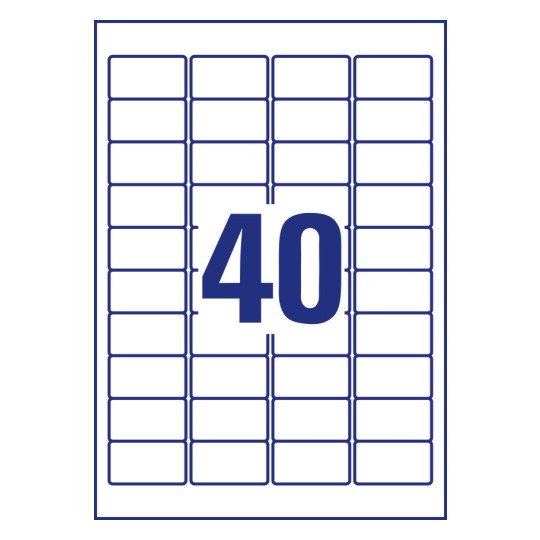 40 stk. etiketter per ark