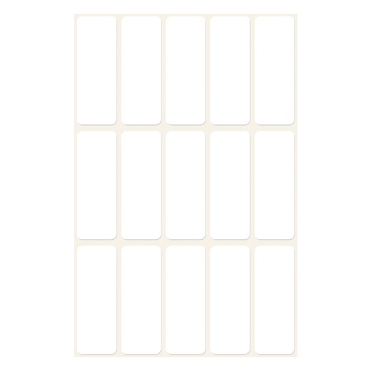 Illustrasjon enkeltark, Artikkel: 3076, Universaletiketter, Format: 38 x 14 mm, 15 etiketter/ark?