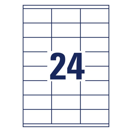 Stanse-tegning Enkelark A4, Artikkel: 3422, Universale Etiketter, Format: 70 x 35 mm, 24 etiketter/ark?
