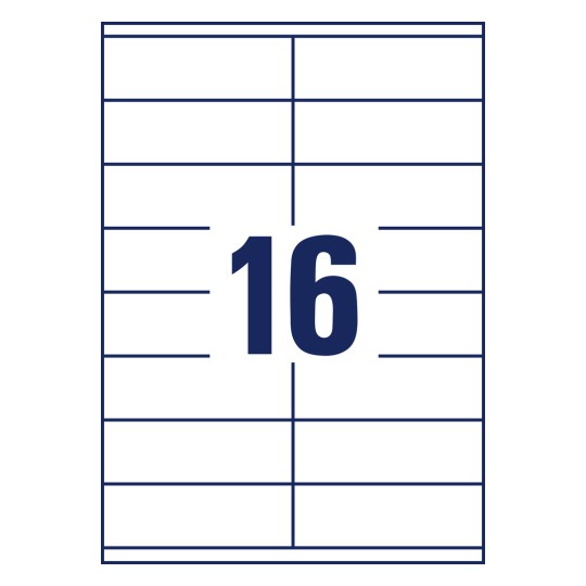 Stanse tegning enkeltside A4, Artikkel: 3423, Universale etiketter, Format: 105 x 35 mm, 16 etiketter/ark?