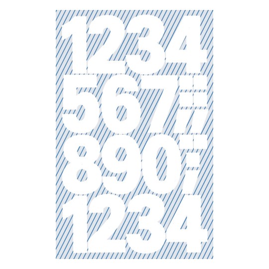 Avbildning enkeltark, artikkel: 3787, tall-etiketter, format: 85 x 160 mm, 14 klistremerker/ark.