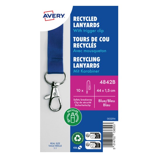 Produktbilde: Avery Zweckform, Artikkel: 4842B, Nøkkelbånd, 15 x 440 mm, Småpakke, 10 stk.