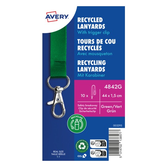 Produktbilde: Avery Zweckform, Artikkel: 4842G, Nøkkelbånd, 15 x 440 mm, Småpakke, 10 stykker.