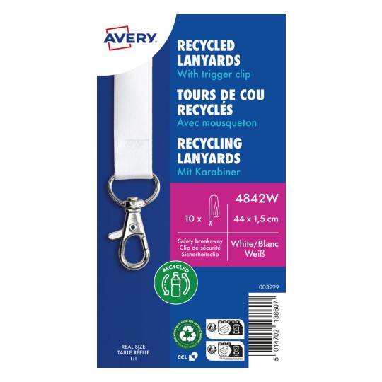 Produktavbildning: Avery Zweckform, Artikkel: 4842W, Nøkkelbånd, 15 x 440 mm, Småpakke, 10 stykker?