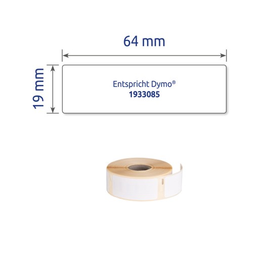 Enkelbilde Etikett, Artikkel: A1933085, Rulleetiketter, Format: 19 x 64 mm, 450 etiketter/rull