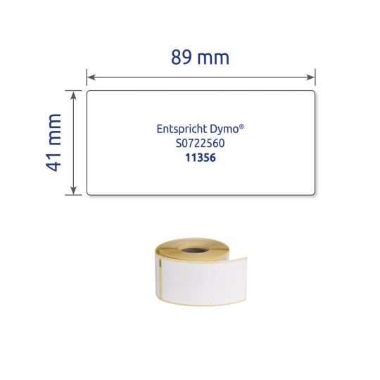 Enkel avbildning etikett, Artikkel: AS0722560, Rulletiketter, Format: 41 x 89 mm, 200 etiketter/rull?