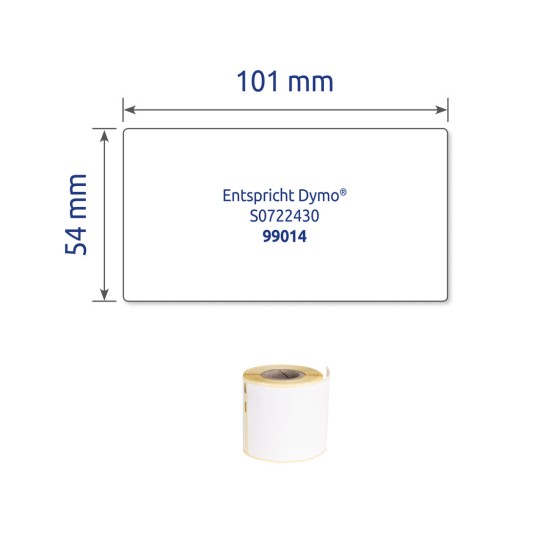 Enkeltdiagram Etikett, Artikkel: ASS0722430, Rulleetiketter, Format: 54 x 101 mm, 110 etiketter/rull?