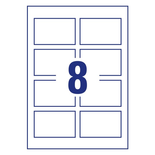 Stanse tegning enkeltark A4, Artikkel: C32015-25, Premium visittkort, Format: 85 x 54 mm, 8 kort/ark.