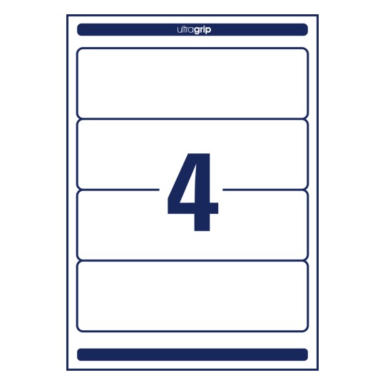 Stanse-tegning enkeltark A4, Artikkel: L4761-10, Permetiketter, Hjemmekontor, Liten pakke, Format: 61 x 192 mm, 4 etiketter/ark?
