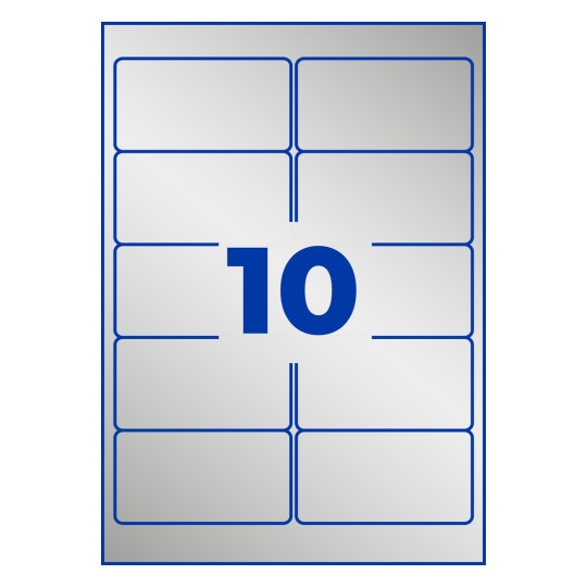 Stansemalingsark A4, Artikkel: L6012-20, typeskilt-etiketter, format: 96 x 50,8 mm, 10 etiketter/ark.