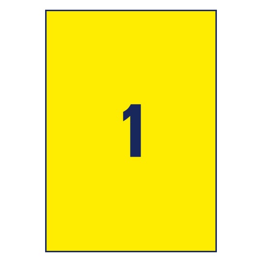Stanse-tegning enkeltark A4, Artikkel: L6111-20, Værbestandige folieetiketter, Format: 210 x 297 mm, 1 etikett/ark