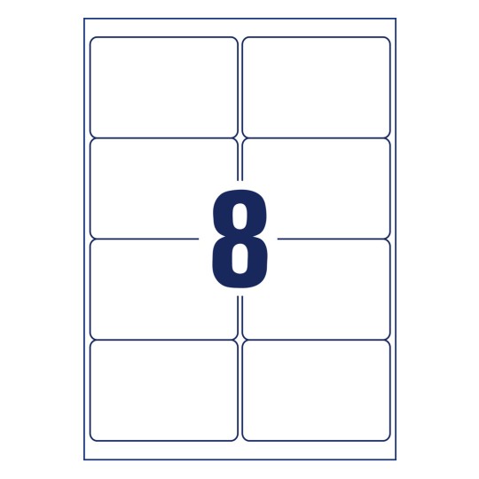 Stansetegning enkeltark A4, Artikkel: L7165B-100, Forsendelsesetiketter, Format: 67,7 x 99,1 mm, 8 etiketter/ark?