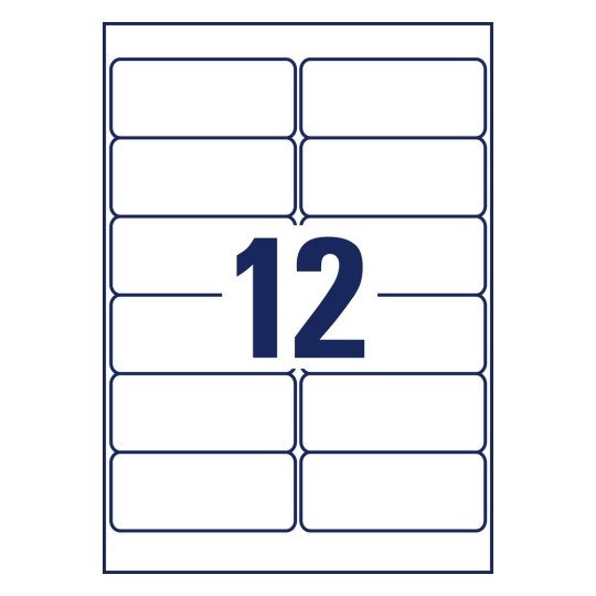 Stansetegning enkeltark A4, Artikkel: L7913-10, Ultra-resistente folieetiketter, Format: 99,1 x 42,3 mm, 12 etiketter/ark.