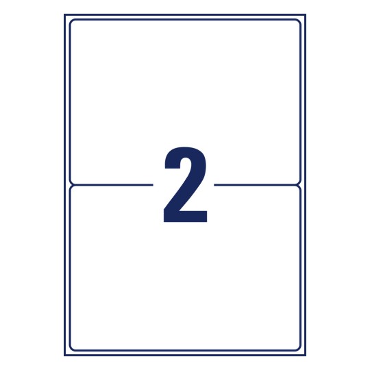 Stansetegning enkeltark A4, Artikkel: L7996-25, Forsendelsesetiketter, Format: 199,6 x 143,5 mm, 2 etiketter/ark.