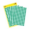 Pakningsillustrasjon med etikettark: Avery Zweckform markeringspunkter, artikkel: 3012, format: ⌀ 8 mm, innhold: 416 markeringspunkter / 4 ark, 104 markeringspunkter/ark?