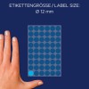 Størrelsessammenligning med hånd, Artikkel: 3142, et ark markeringspunkter, Format: ⌀ 12 mm, Farge: Blå?