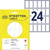 Pakningsbilde med etikettsark: Avery Zweckform flerbruksetiketter, artikkel: 3324, format: 38 x 18 mm, innhold: 648 etiketter / 27 ark, 24 etiketter/ark?